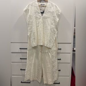Cream Zara linen outfit